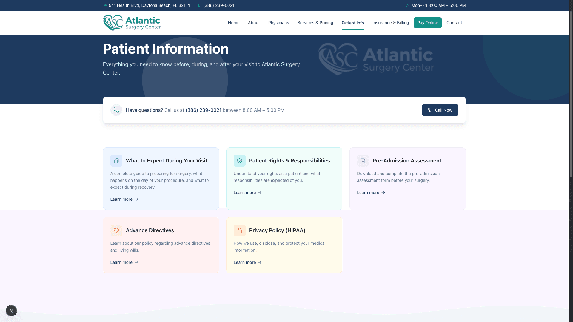 Patient Information screenshot