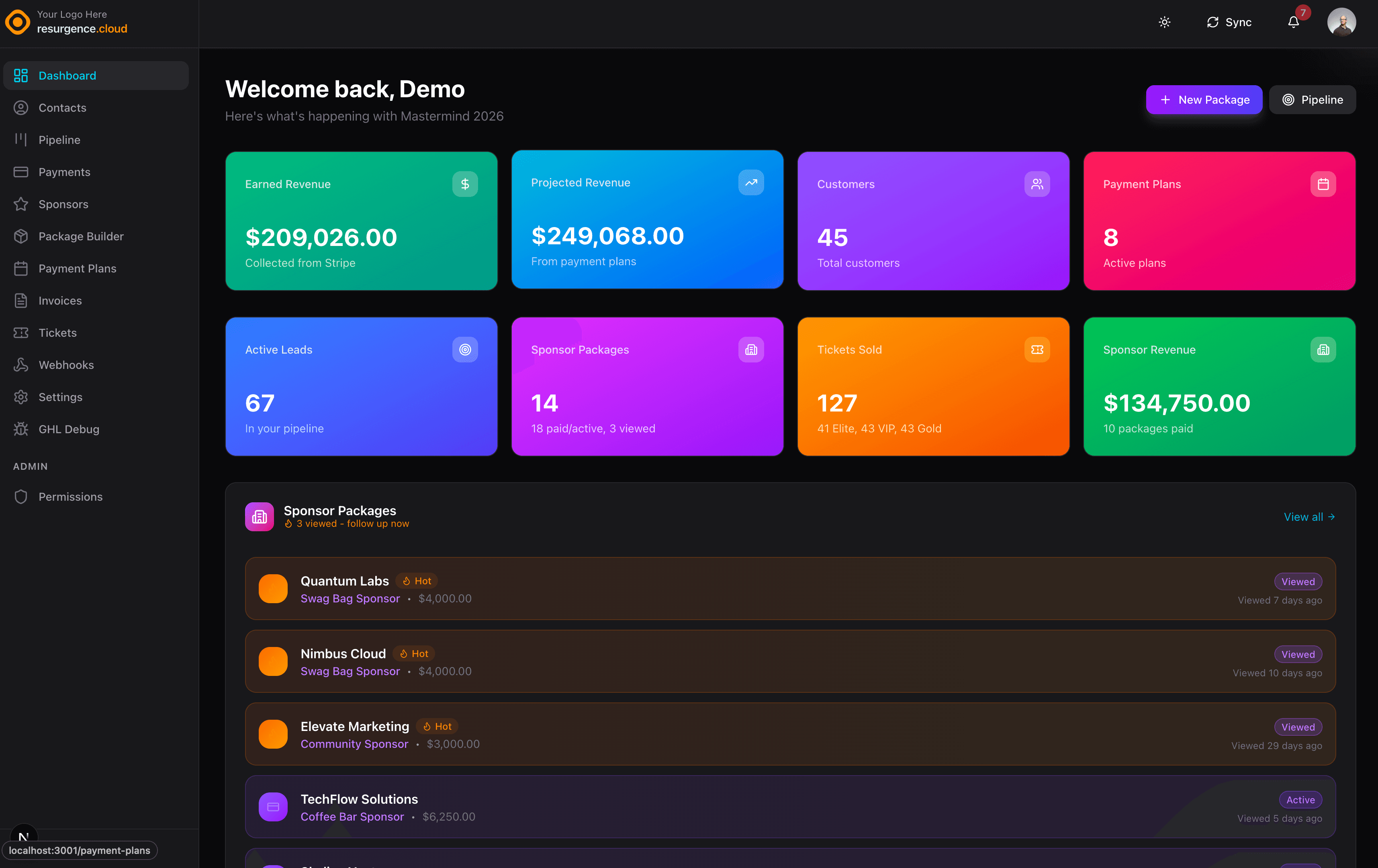 Mastermind Stripe Dashboard