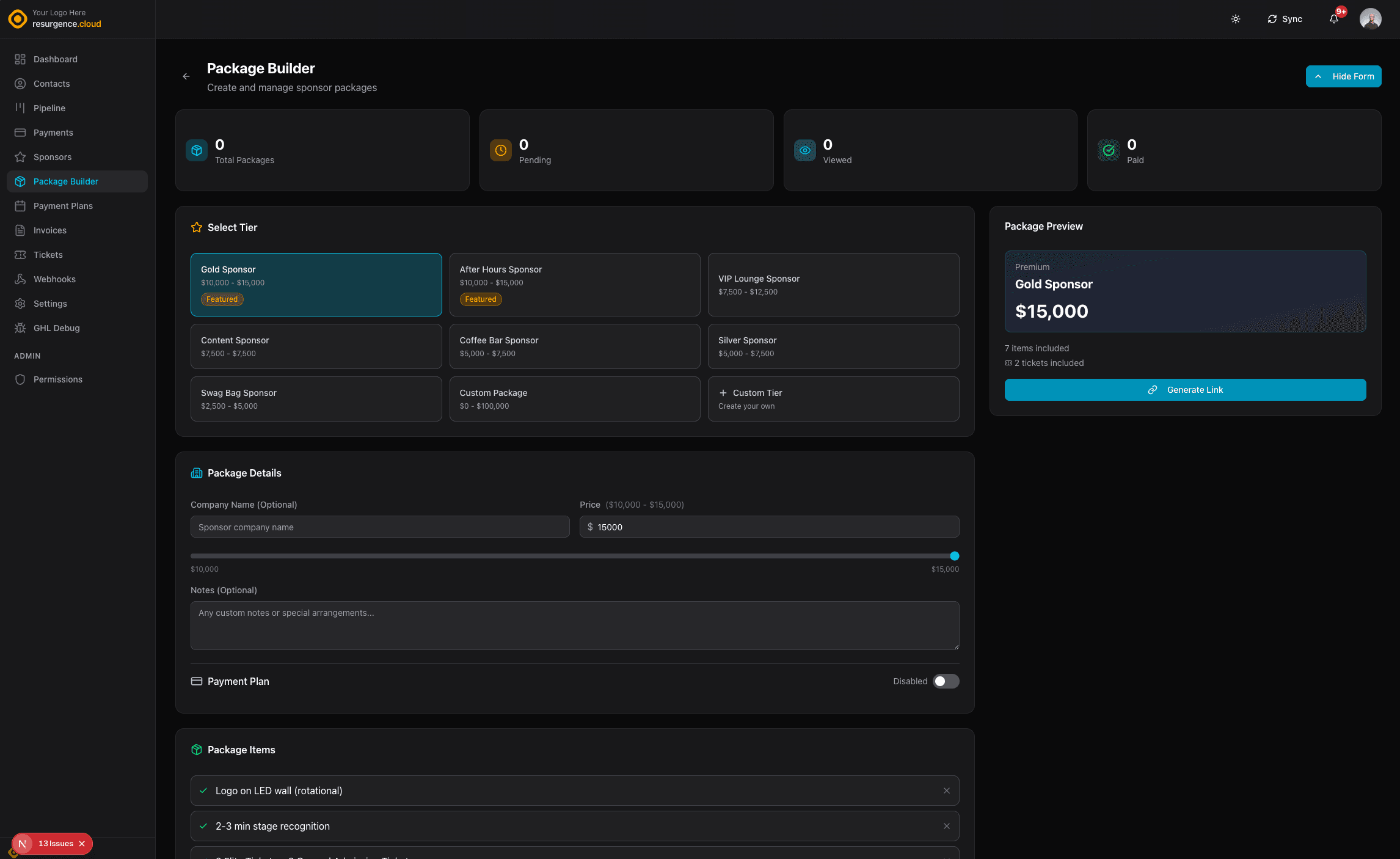 Package Builder screenshot
